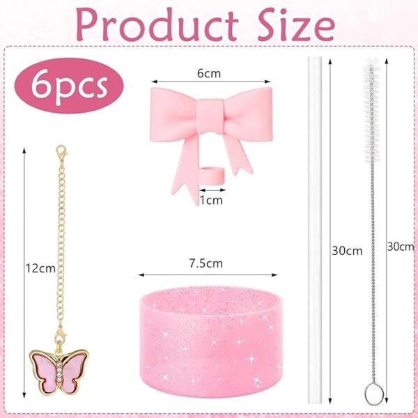 6 PCS Pink Stanley Cup Accessories Set - Image 6