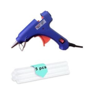 GLUE GUN 20 W (blue) with 5 pcs glue sticks for DIY Art & Craft and multipurpose.
